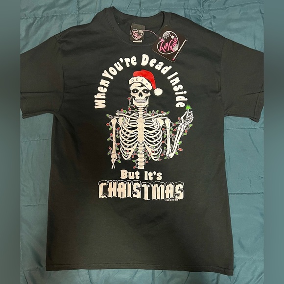 Too Fast Tops - Too Fast - Relaxed Fit “Dead Inside” Christmas Tee - NWT